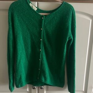 Sezane cardigan emerald green